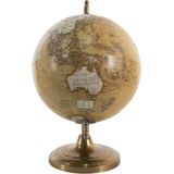 Clayre & Eef Wereldbol 22x30 cm Geel Bruin Hout Metaal Globe