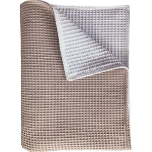 BINK Bedding ledikantdeken Pique (Wafel) dubbelzijdig zand/wit 100 x 150 cm