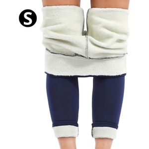 Livano Winter Panty - Gevoerde Panty - Fleece panty - Legging Thermo Panty - Warme Panty - Elastisch - Hoge Taille - Maat S - Blauw