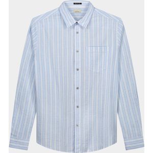 Dstrezzed Overhemd Clay Seersucker Blauw Streep - Maat L - Heren - Hemden casual
