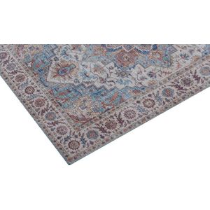 Ikado Vintage tapijt met medaillon, bedrukt, blauw 160 x 230 cm