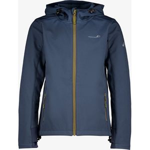 Mountain Peak kinder softshell jas blauw - Maat 128 - Met capuchon - Ritssluiting