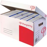 Pergamy containerdoos, 53,9 x 28 x 35,9 cm (l x h x p), wit, automatische montage 10 stuks