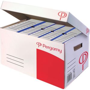 Pergamy containerdoos, 53,9 x 28 x 35,9 cm (l x h x p), wit, automatische montage 10 stuks