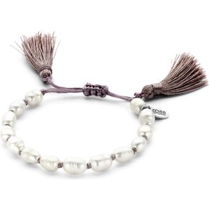 CO88 Collection 8CB-90112 - Armband met kwast - parel 6-7 mm - one-size - paars