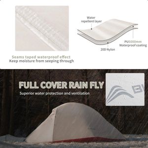 Ultralight Camping Tent Rugzak Tent 20D Nylon Waterdichte Outdoor Wandelen Reizen Tent Fietsen Tent 1-2 Persoon