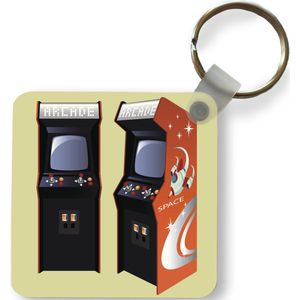 Sleutelhanger - Games - Arcade - Rood - Plastic - Rond - Uitdeelcadeautjes