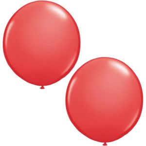 2x stuks qualatex mega ballon 90 cm diameter rood - Feestartikelen/versieringen