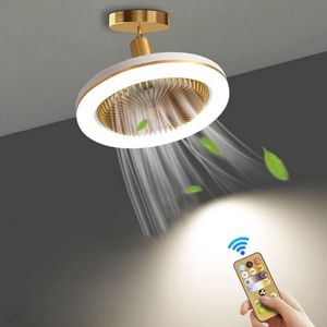 Plafondventilator Met Verlichting - Smart Lamp Met Afstandsbediening – Plafonniere Keuken Lamp Met 3 Ventilatiesnelheden & Dimbare Kleuren - Woonkamerlamp – Plafond Ventilator Lamp Met Hoekinstelling