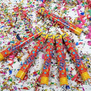Confettikanonnen 60 cm (6 stuks) - Knallend feestplezier - Kleurrijke confetti van papier - Veilig en eenvoudig te gebruiken