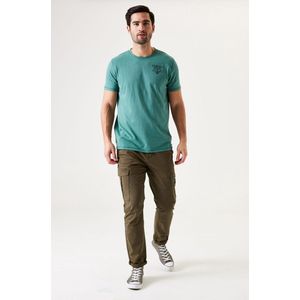 GARCIA Heren T-shirt Groen - Maat XL