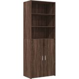 vidaXL - Hoge - kast - 70x42,5x185 - cm - bewerkt - hout - bruin - eikenkleurig