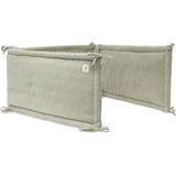 Jollein - Bedomrander 180x30cm - Baby Bedbumper Ledikant - Acryl & Katoen - Grain Knit - Olive Green