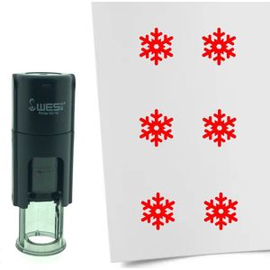 CombiCraft Stempel Sneeuwvlok 10mm rond - rode inkt