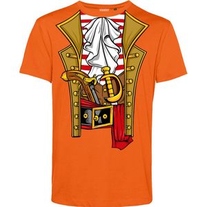 T-shirt kind Piraten Kostuum | Carnavalskleding kinderen | Carnaval Kostuum | Foute Party | Oranje | maat 128