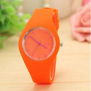 Geneva Horloge Oranje • Unisex • Geneva • Zwart • Wit • Rood • Geel • Turqouise • Donkerblauw • Lichtblauw • Oranje • Roze • Paars • Groen