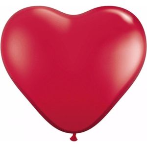 100x Hartjes ballonnen rood 15 cm - Valentijn/bruiloft versiering