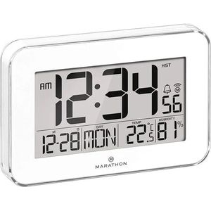 Marathon - Digitale Atomic Wand klok - Kristallen frame - Wit