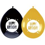 Ballonnen Happy Birthday Festive Gold 25 cm 6 stuks - .