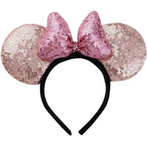 Minnie mouse - Oortjes - Diadeem - Haaraccessoire - Strik - Kind - Glitter - Hoofdband - Pailletten - Verkleden - Disney - Verjaardag - Feest - Cadeau