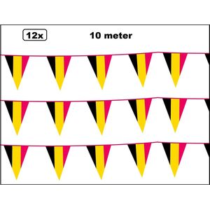 12x Vlaggenlijn Belgie 10 meter 3kleur - België national EK WK voetbal hockey sport festival thema feest