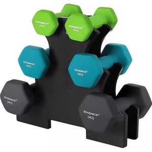 In And OutdoorMatch Halterset Reggie - Halterset voor beginners - Gewichten - 2x1kg, 2x2kg, 2x3kg