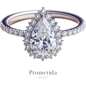 Prometida | Aanzoeksring | Jacket druppel | Ring dames | Verlovingsringen | Moederdagcadeau | Moederdagcadeutje | Zilveren ring | Vriendschapsring | Dames cadeua | Valentines Cadeau / maat 58 | zie filmpje