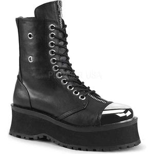DemoniaCult - GRAVEDIGGER-10 Veterlaars - US 4 - 36 Shoes - Zwart