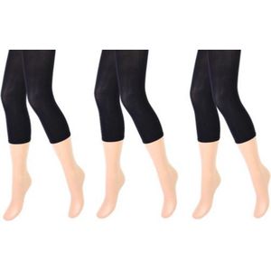 3 stuks Dames panty/legging - capri - 100 denier - zwart - maat L/XL