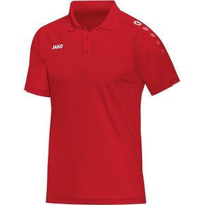 Jako Polo Classico Kind Rood-Wit Maat 164