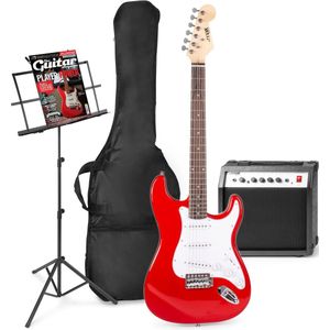 Elektrische gitaar met gitaar versterker - MAX Gigkit - Perfect voor beginners - incl. muziekstandaard, gitaar stemapparaat, gitaartas en plectrum - Rood