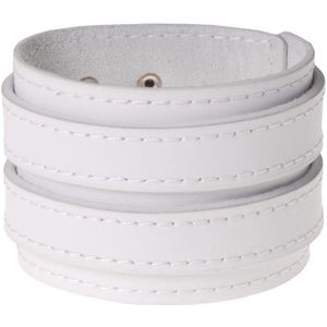 Witte leren armband gesp sluiting