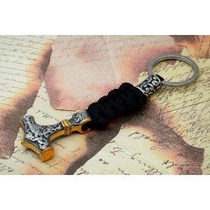 [Two Ravens] Thor's hamer Sleutelhanger - Mjolnir Sleutelhanger - De hamer van Thor Sleutel Hanger - Noorse Mythologie - Heidens - Asatru - Spiritueel - Key Chain