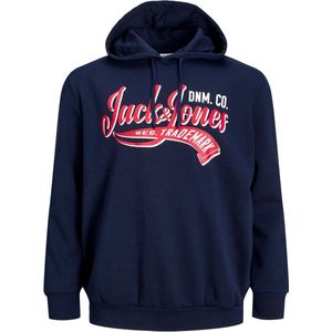 JACK & JONES PLUS SIZE Hoodie JJELOGO Plus Size met Printopdruk Donkerblauw