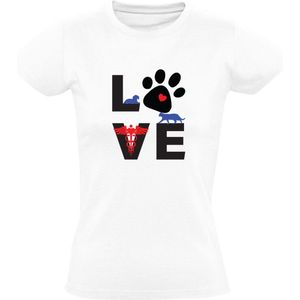 Love Dames T-shirt | dokter | arts | kat | dierenarts | poes | hond | huisdier | poot | dierendag | dier | liefhebber | Wit