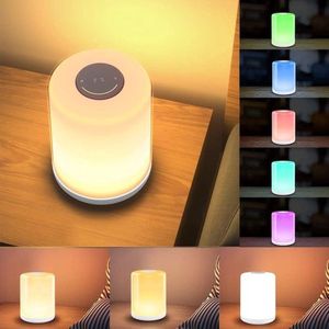 SOLIDEE Nachtlampje Touch Dimbaar, led-nachtlampje voor baby's, met 256 RGB warm witte tafellamp, nachtlampje met batterij USB-opladen, 1-uurs timer voor slaapkamer, woonkamer, kinderen, volwassenen