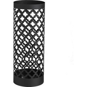 Paraplubak Moderne design parapluhouder van metaal, klassiek, zwart en afneembaar met 2 haken en houder, 19 x 19 x 49 cm (zwart)