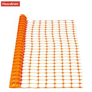 FLOORDIREKT Afzetting Chester - Barrierehek - Oranje - 1 x 50 m - Kippengaas, Veiligheidsnet, Waarschuwingsnet - 100g/m² Materiaaldikte - Robuust & Herbruikbaar voor Tuin, Bouwplaats, Weide of Camping