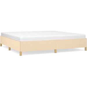 vidaXL - Bedframe - zonder - matras - stof - crèmekleurig - 200x200 - cm