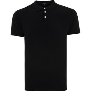 TRESANTI | TREVOR I Basic gebreide polo katoen cashmere | zwart | Size XL