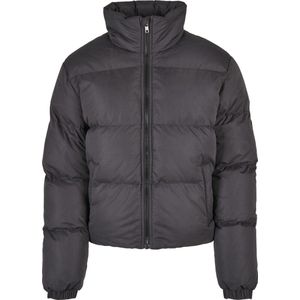 Urban Classics - Ladies Short Peached Puffer Jacket black Gewatteerd jack - M - Zwart