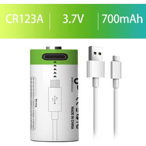 CR123A 3.7V 700mAh Oplaadbare Li-ion Batterij - Fotobatterijen - 2uur Snel Opladen(2stuks)