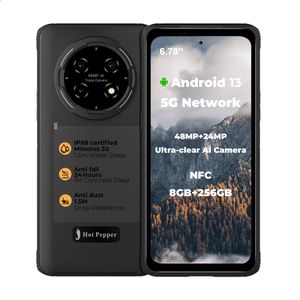 Hot Pepper KR10 Smartphone - Robuuste Mobiele Telefoon - 256 GB Geheugen - 8 GB RAM - 120 Hz - Octa-Core Processor