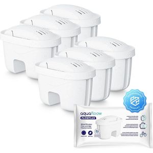 Aquafloow Waterfilterpatronen Aquaflux 6 Stuks | Compatibel met Laica Bi-Flux, Brita Maxtra, Dafi Unimax