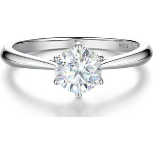 Ella - 18k Witgouden Solitair Moissanite Verlovingsring - 1 karaat