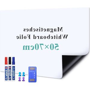 Whiteboard Magnetic Film - 50 x 70 cm - Self-Adhesive Wipeable Board - A3/A4 Size - Home School Use - Markers Sponge Magnets Whiteboard