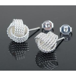 24/7 Jewelry Collection Knoop Oorbellen 3D Stud - Knopjes - Minimalistische Bolletjes - Zilver