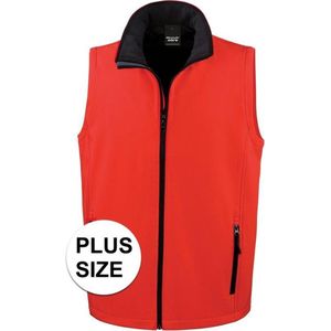 Grote maten softshell casual bodywarmer rood voor heren - Outdoorkleding wandelen/zeilen - Mouwloze vesten plus size 4XL (48/60)