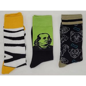 Crazy Soxx - 3 paar vrolijke Sokken - Grappige Sokken - Funny Socks - Humor - Happy