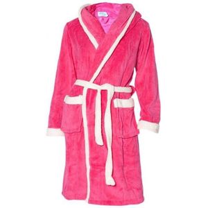 Badjas capuchon roze maat L/XL - fleece badjas - Badrock